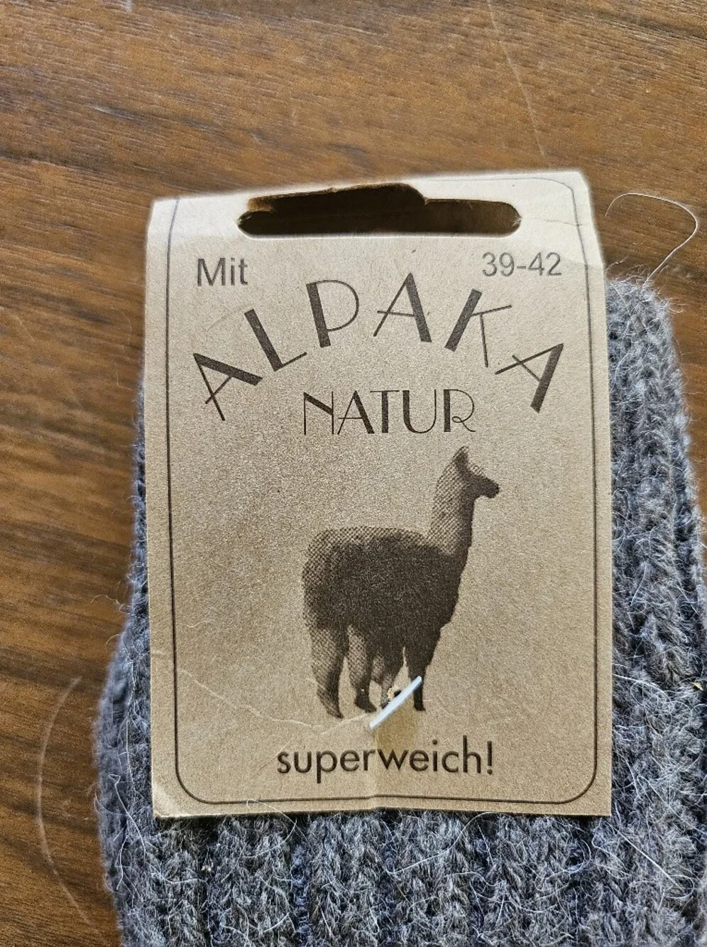 New W Tags Alpaca Cozy Ribbed Women's Sock in Heather Brown 39-42